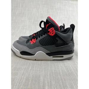 Air Jordan 4 Retro OG Infrared Grey Black Sneakers Size 5.5Y